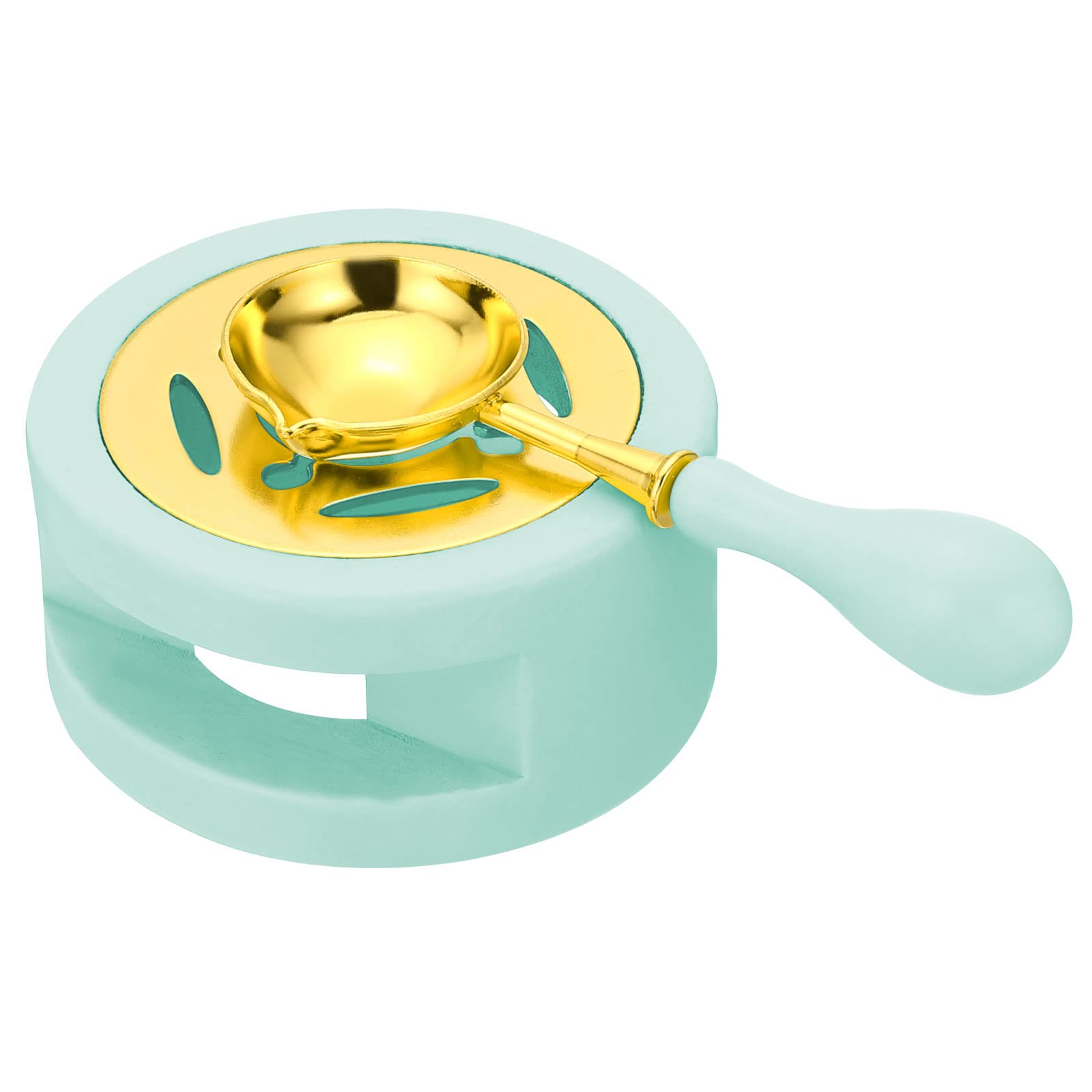 PATIKIL Wax Seal Kit, Wax Seal Warmer with Melting Spoon Retro Melt Stove Pot Furnace Tool for Wax Sealing Beads Stamp Letter Envelope, Green