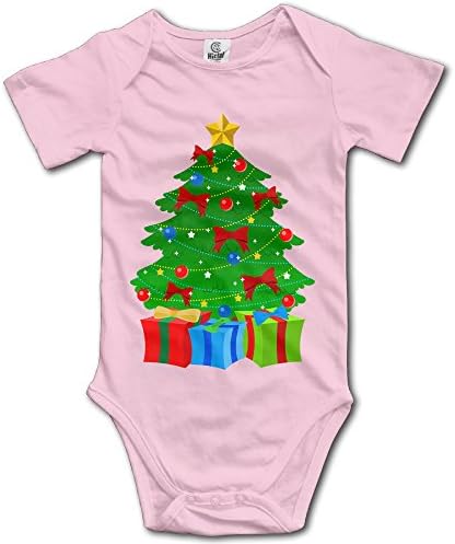 DEMOO Baby's Merry Christmas Tree Bodysuit/Climbing Clothes Pink