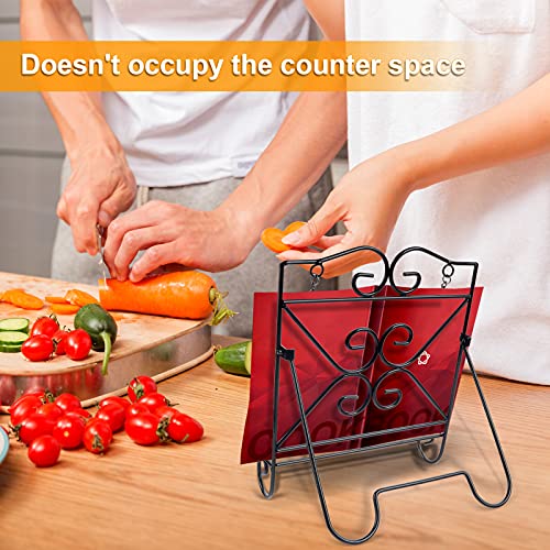 Adjustable Book Kitchen Book Stand Cookbook Rack Kitchen Easel Stand with Metal Book Holder Bible Stand Recipe Stand Art Display Cookbook Holder