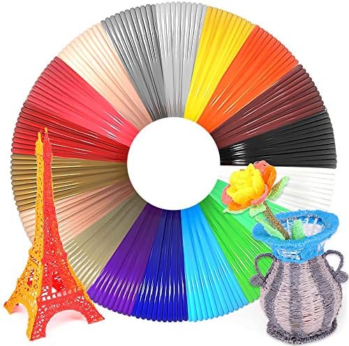 WESEN 3D Pen/Printer Filament Refills 3D Printing Drawing Pen Filament 1.75mm PLA of 18 Vibrant Colors 20 Feet- Total 360 Feet