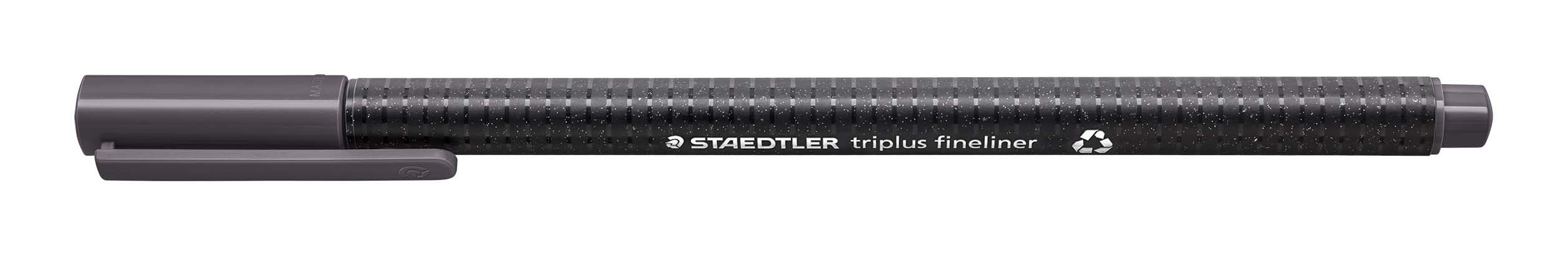STAEDTLER 334-8 Triplus Fineliner Superfine Pen, 0.3mm Line Width - Grey (Box of 10)