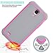 Tekcoo for Galaxy S4 Case, [Tmajor Series] [Pink/Grey] Shock Absorbing Hybrid Rubber Plastic Impact Defender Rugged Slim Hard Case Cover Shell for Samsung Galaxy S4 S IV I9500 GS4 All Carriers