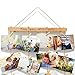 HOMEMAXS Hanging Photo Display Picture Frames Collage Pictures Organizer Wall Decor with 40 Wooden Clips for Hanging Photos, Prints, Artwork, 2 Pack