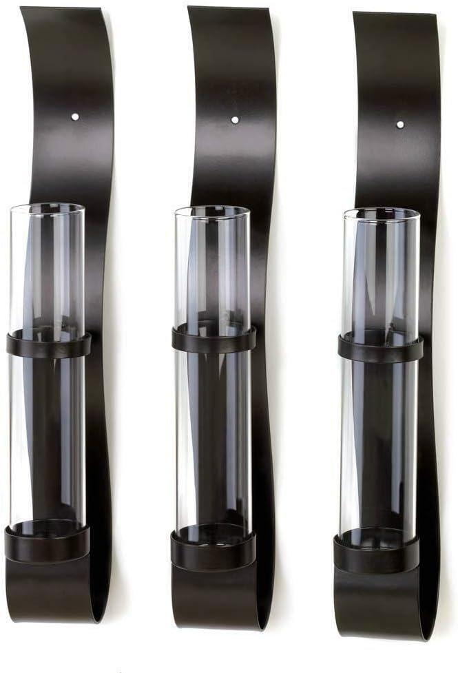 AK Energy Trio Modern Art Simple Wall Mount Hanging Slender Glass Flower Vase Artisanal Sconce