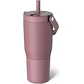BrüMate Resa 25oz 100% Leakproof Travel Tumbler w/Handle & Straw | Flexible SoftSip Straw | Silicone Sleeve for Durability | Stainless Steel | Cup Holder & Travel Friendly Water Bottle (Rose Taupe)