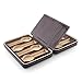 Amzdeal 8 Slot Zippered Watch Box Leather Crocodile Pattern Jewelry Display Case Organizer (Coffee)