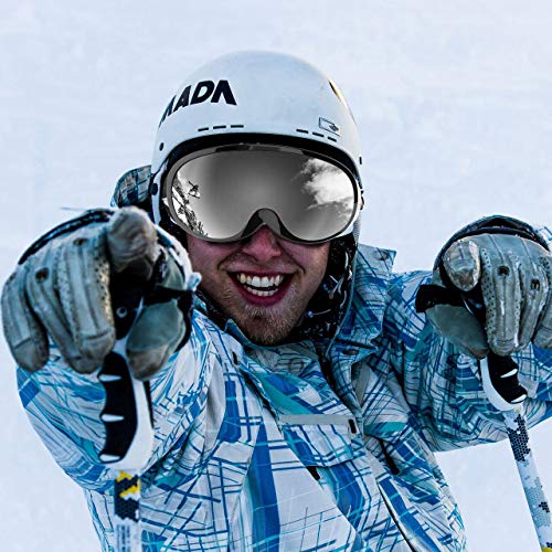 Zollen Ski Goggles, Snowboard Goggles for Kids, Boys, Girls, Youth, Men & Women, Anti-Fog Snow Goggles, Anti-Glare Lenses, 2 Packs, Black & Pink/White