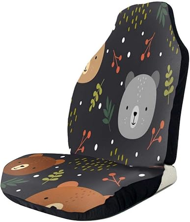 Amazon かわいいテディベア カーシートカバー 防汚 防水シートカバー 前席用 軽 普通車適用 フロント 運転席 車 バイク 車 バイク