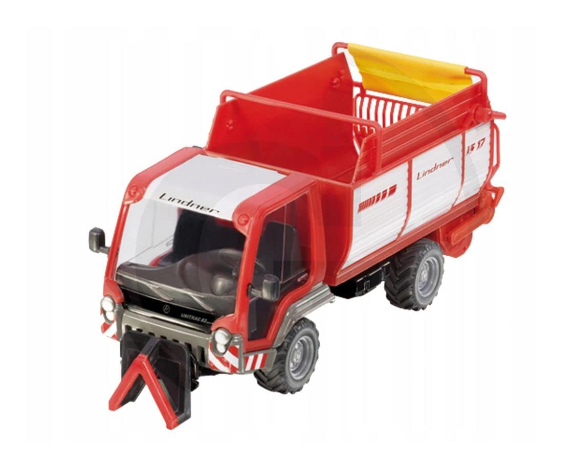 siku 3061, Lindner Unitrac with Loader Wagon, 1:32, Metal,Plastic, Red, Multifunctional