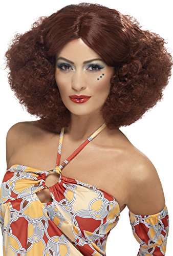 Smiffy's Women's 70's Auburn Afro Wig with Centre Part, One Size, 5020570432396