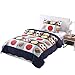 MarCielo 2 Piece Kids Bedspread Quilts Set Throw Blanket for Teens Boys Bed Printed Bedding Coverlet, Twin Size, Blue Basketball Football Sports, American Football (Twin)
