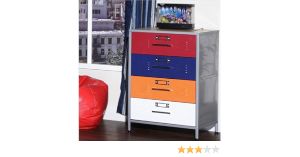 Amazon Com Elite Products Locker Multicolor 4 Drawer Dresser Furniture Decor