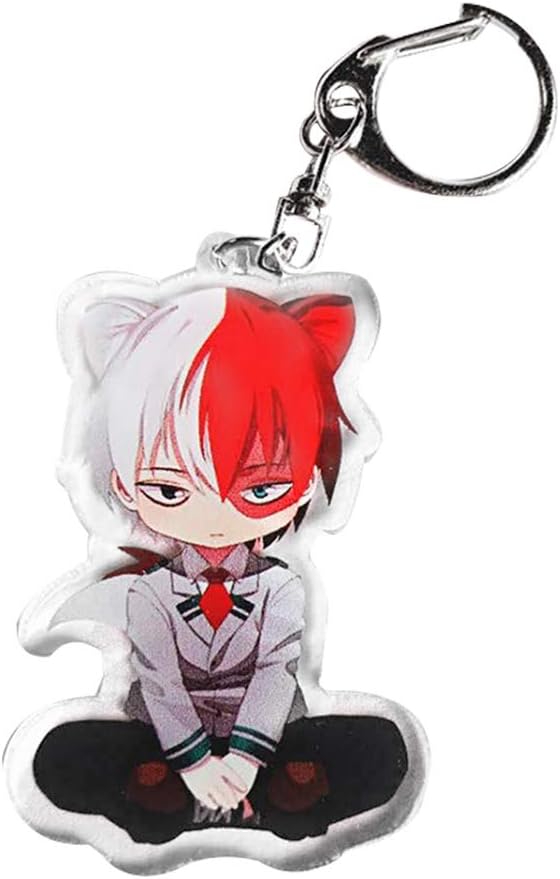 Bowinr My Hero Academia Keychain, All Might Izuku Midoriya Todoroki Shoto Katsuki Bakugou Kawaii Keyring for Kids Teens Adults and Anime-Fans(Style 18)