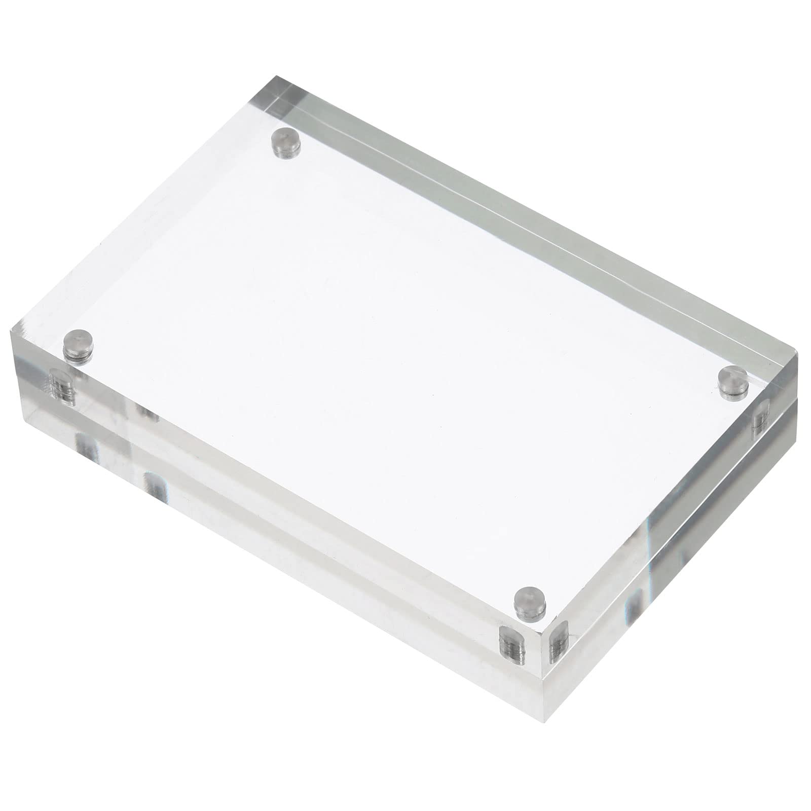 PATIKIL 2.4" x 3.5" x 0.8" Acrylic Picture Frame, Magnetic Photo Frames Display Double Sided for Family Home Office, Clear