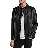 John Varvatos mens Travis Leather Shirt Jacket