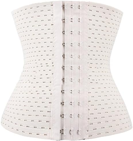 Sbaba Waist Trainer Cincher Breathable Control For Hourglass Tummy Slimmer Quick Weight Loss (L : fits30-32 Inch, Nude)