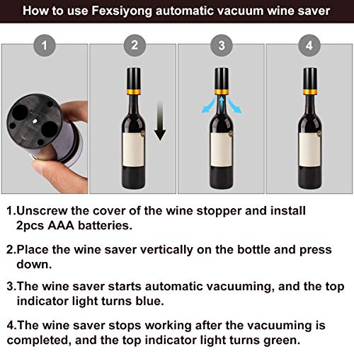 Electric Wine Stoppers,New Upgraded Automatic Vacuum Wine Saver