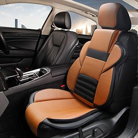 Amazon シートカバー 汎用 前席 レザー 車 防水 防汚 カーシートカバー シートエプロン クッション 軽自動車 普通車 運転席 助手席 座席 フリーサイズ 兼用 1枚分 Jp11sp ブラウン シートカバー 車 バイク