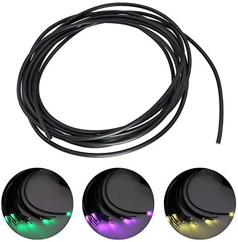 Kingmaled High-Brightness PMMA Black Skin Side Glow Fiber Optic Cable for Fibre Optical Star Ceiling Led Light Kit【5M(16.4ft) * Inner Dia. 8mm(0.32in)】