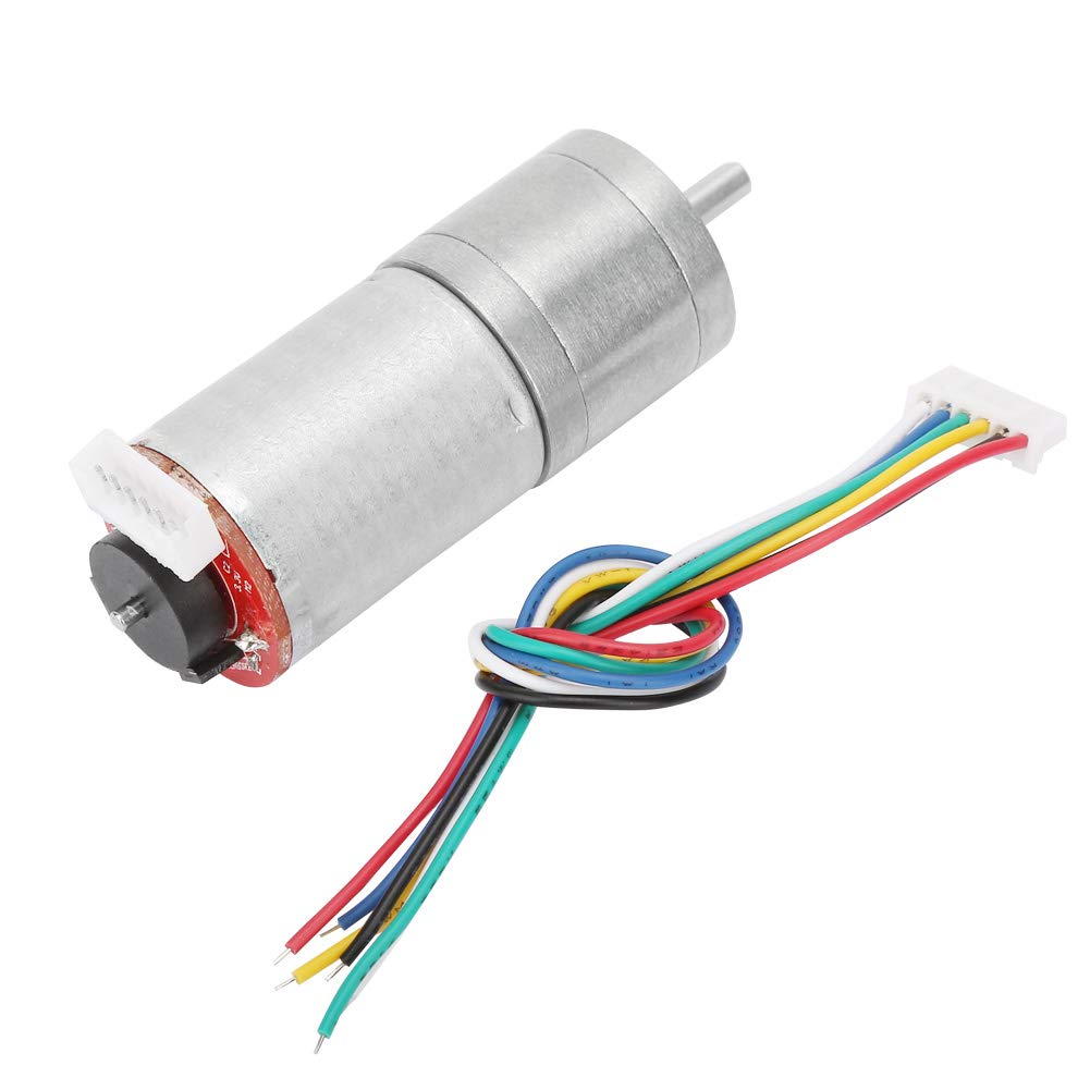 Oumefar Encoder Gear Motor DC 12V Speed Reduction Motor with Encoder High for Robot RC Car DIY Engine Toy(30RPM)