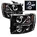 Spyder 5009494 Chevy Silverado 1500 07-13 2500HD/3500HD 07-14 Projector Headlights - LED Halo - LED ( Replaceable LEDs ) - Black - High H1 (Included) - Low H1 (Included)