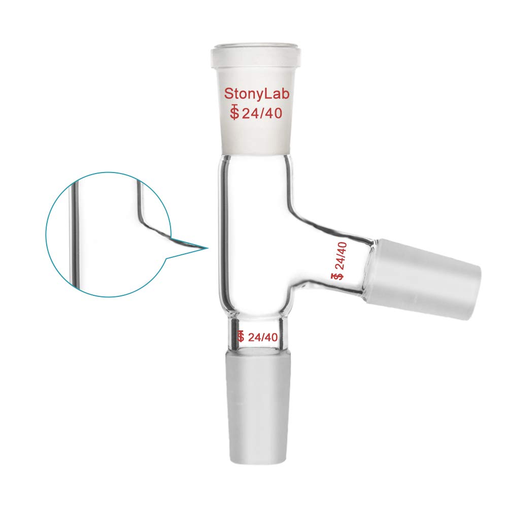 StonyLab 3 Way Distilling Adapter with 24/40 Joints for Distillation Apparatus - Image 4