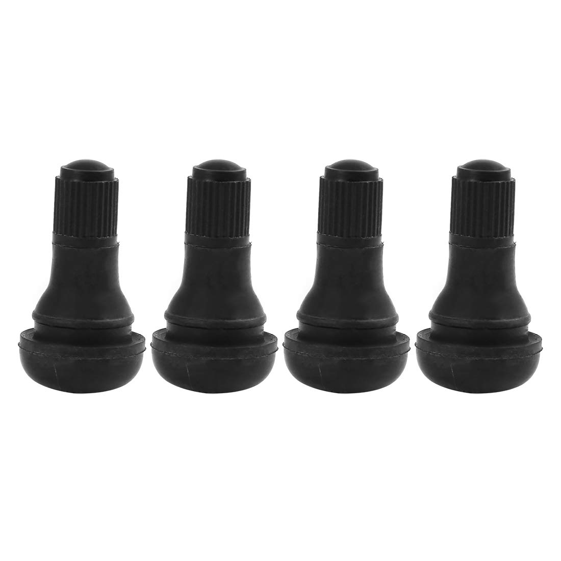 sourcingmap 4pcs Car TR412 Black Rubber Short Snap-In Tire Valve Stems Tyre Tool