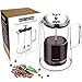 BNUNWISH French Press Coffee Maker, Double Wall Vacuum Insulated Thermal Borosilicate Glass, 4 Level Filtration System with No Grounds, 34 Oz, 1000ML