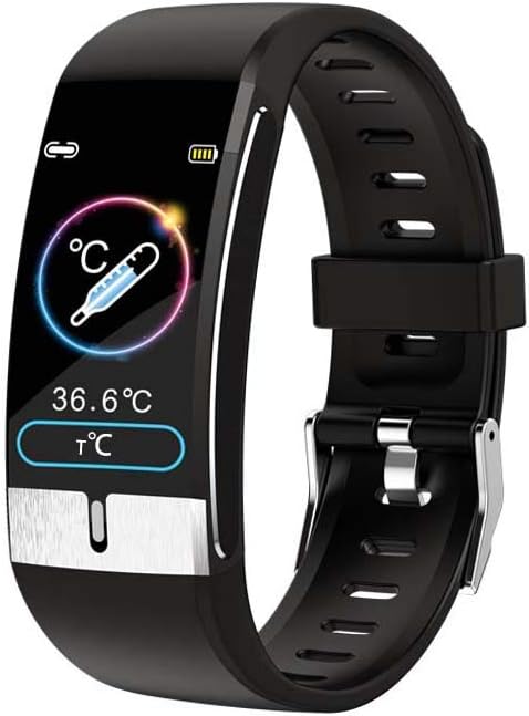 Activity Fitness Tracker with Body Temperature Measure 丨 ECG 丨 Heart Rate Monitor 丨 Blood Pressure Monitor 丨 Weather Display 丨 Step Counter 丨 Calorie 丨 Pedometer Counter for Kids Men and Women, Black