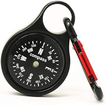 Amazon Allystyle １個2役 小さいカラビナ コンパス 吊りコンパス 方位磁石 羅針盤 登山釦 亜鉛合金製 耐久性 ポータブル手磨き 方向音痴に向け 多機能 落下防止 超軽量 丈夫な 耐久性 携帯便利 アウトドア トレッキング 遠足運動 森林探検 キャンプ 車用 船舶用