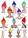 Poppy Party Synthetic Troll Wig Princess Glitter Cosplay Costume Halloween Flame Wacky Troll Hair Wig Fits Men Women(Flame)