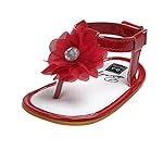 Girls Princess Shoes, Mosunx(TM) Baby Flower Pearl Sandals Toddler First Walkers Kid Shoes (Age:12~18 Month, Red)