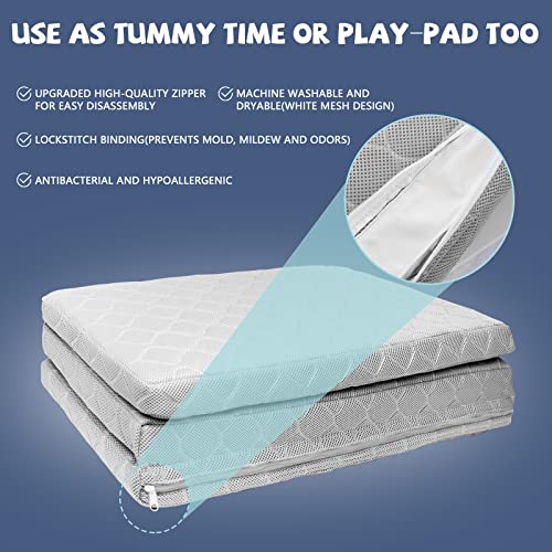 SURPCOS Pack and Play Mattress with Carry case, Upgraded 3D Breathable