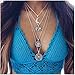 Olbye Layering Elephant Moon Necklace Silver Compass Necklace Choker for Women Boho Necklace Jewelry