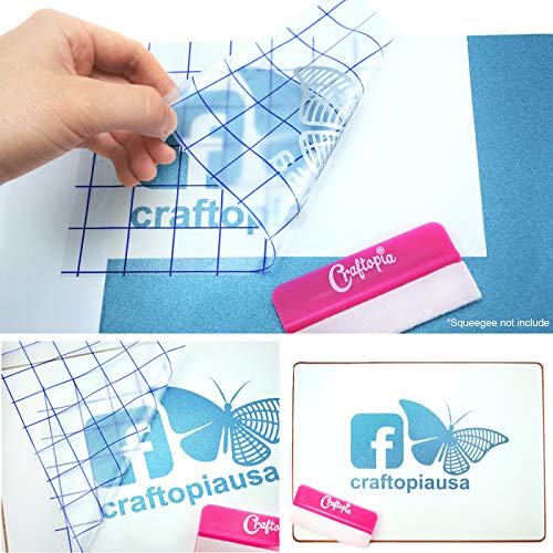 Craftopia Transfer Tape Sheets for Vinyl 12"x12" Clear with Blue