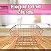 Vlish - 2 Rose Gold Wire Baskets, 2 Pack Wire Basket Set, Storage Decor Crafts Kitchen Organizer. Great for Closets, Cabinets, Pantries, Tables, Counter Tops, Office Storage