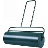 Goplus Lawn Roller, Push/Pull/Tow Behind Water/Sand Filled Steel Sod Drum Roller with U-Shaped Handle, Yard Roller for Garden Backyard Grass, 17 Gallon/63 L, 36"x12", Green