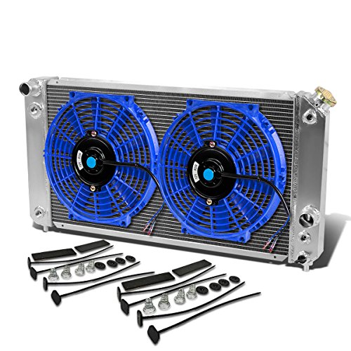 Sonoma/Jimmy/S10/Blazer 4.3L Aluminum Racing 3-Row Radiator+12" Fans (Blue)+Mounting Kit