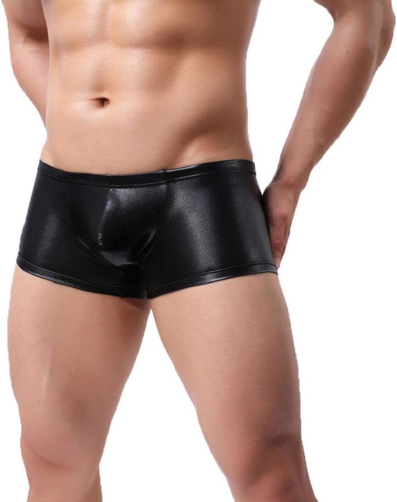 Wasababy Men's Cotton Tight Boxer Briefs Trunks Beach Pants Home Furnishing Shiny Color Uderwear Underpants