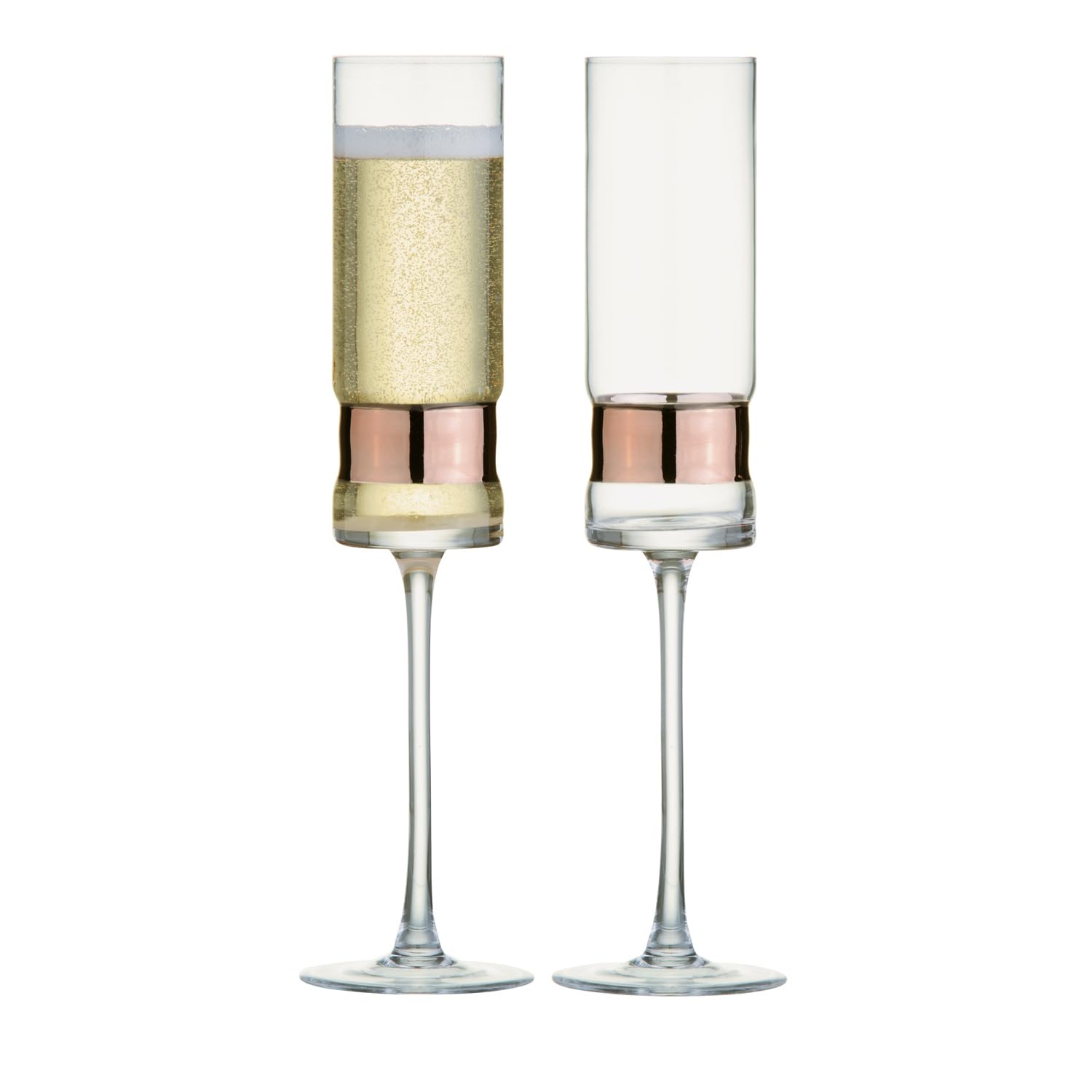 Anton Studio Designs SoHo Handmade Champagne Flutes Perfect Party Tableware for Weddings and Celebrations - 200 ml - Bronze - Set of 2 Elegant Champagne Glasses
