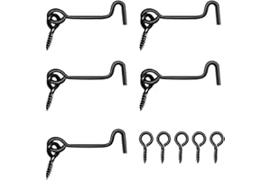 JUGREAT Cabin Hook Eye Latch, Swivel Window Gate Door Latch with Mounting Screws,Hook Lock for Door(2 inch, 5PCS)