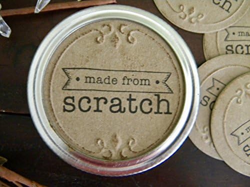 Mason Jar Labels, Made from Scratch Labels, Jar Stickers, Mason Jar Lid Inserts, Gifts in a Jar Tags, Canning Jar Labels