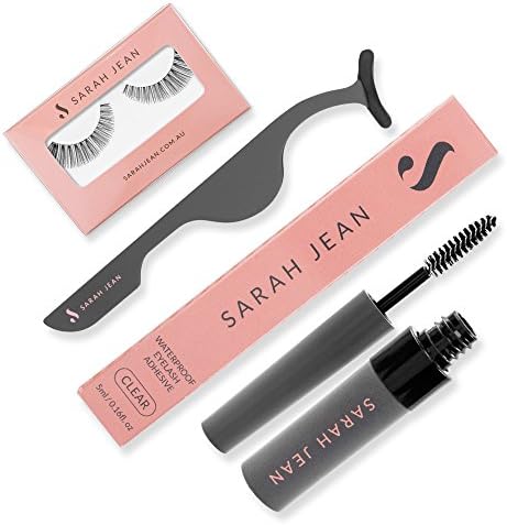 False Eyelashes Set With Clear Glue With Mascara-Style Brush For Easy Application, Lash Tweezers &amp; Full Black Reusable Eyelashes Style SJ002