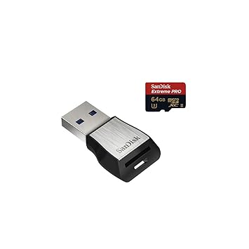 San Disk Extreme PRO 64 GB microSDXC Speicherkarte + USB 3.0-Lesegerät bis zu 275 MB/Sek, UHS-II Class 10, U3