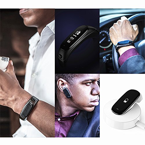 2019 Version H3 Smartwatch 3 in1 Smartband Sports Smart Watches with Bluetooth Headsets+ All-Day Heart Rate Blood Pressure Sleep Health Monitor+Activity Tracker Compatible for Android & iPhone(BLK)