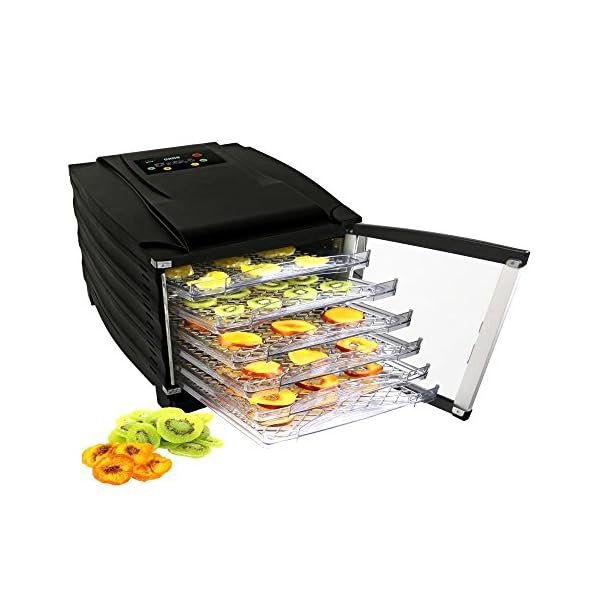 NutriChef-Food-Dehydrator-With-Digital-Temperature-Control-Timer-Settings-6-Drying-Trays-Beef-Jerky-Draws-With-Door-Easy-Rack-Removing-Commercial-Grade-Black-PKFD54