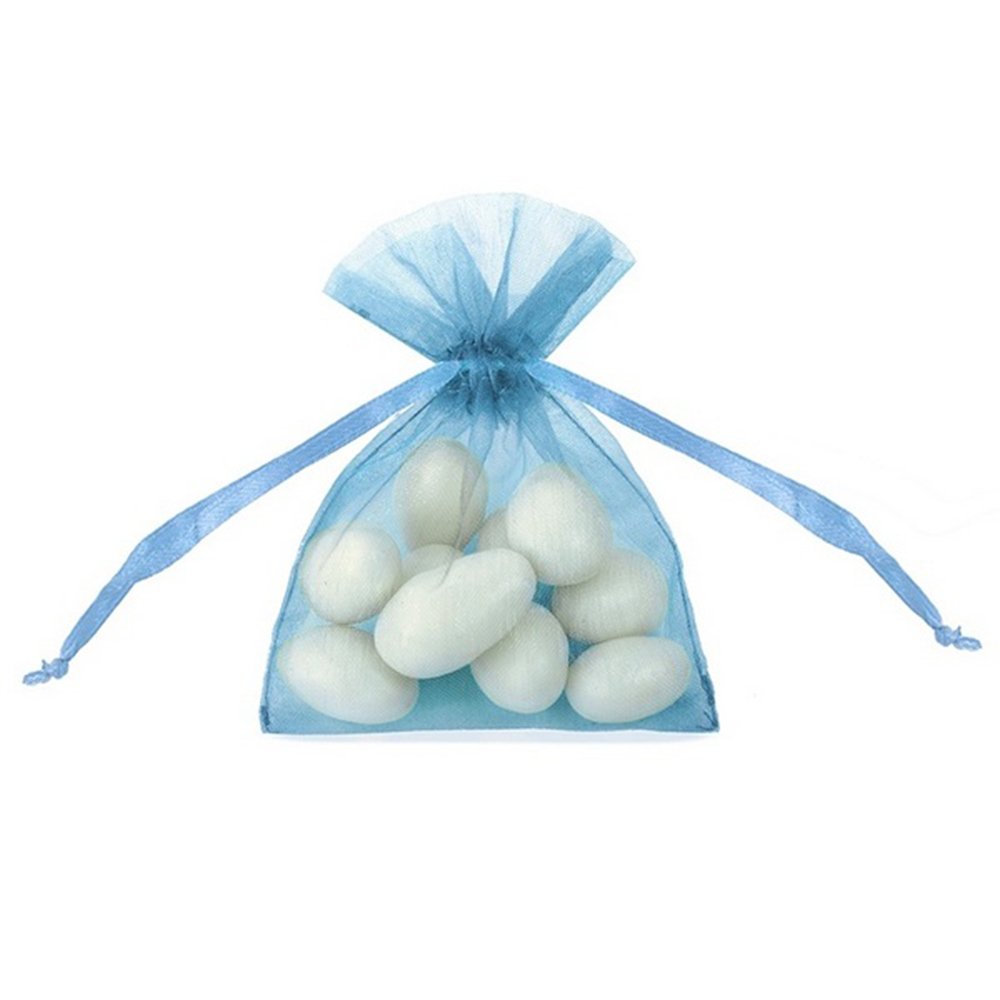 P&D Pack of 20 Organza Bags - sky blue
