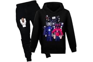 JXLBYMX Boys' set hoodies+pants set Skibidi toilet clothing fashion tracksuit Game Cartoon pullover costume 6-13Years