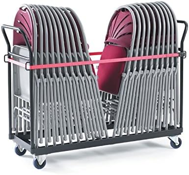 The Workplace Depot Storage Trolley for Transporting By-Fold Chairs 24x2600 Series in Black - 1050x1530x690 mm