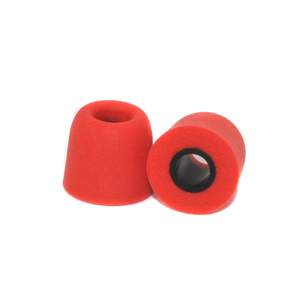 6 Packs (12 Pieces) 3mm Isolate Noise Memory Foam Earplugs Sleeves, In-Ear Moniter Earbud Tips T-100 (Medium, Red)